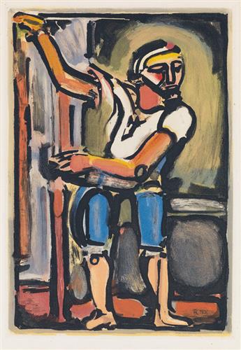 GEORGES ROUAULT Two color aquatints from Passion.
